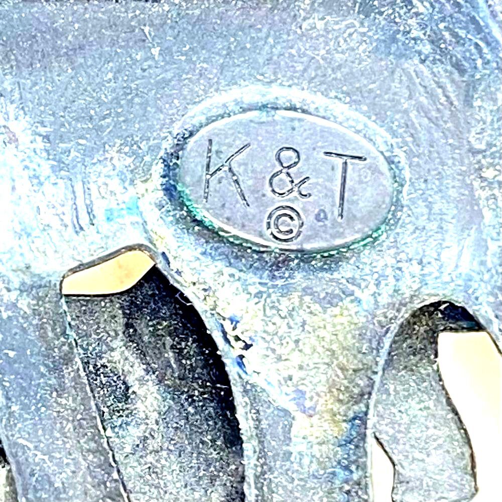 BROOCH 3 Elephant Family Signed MULTI METAL Gold, bronze, silver 1.5 in X 2.5 in - Picture 6 of 7